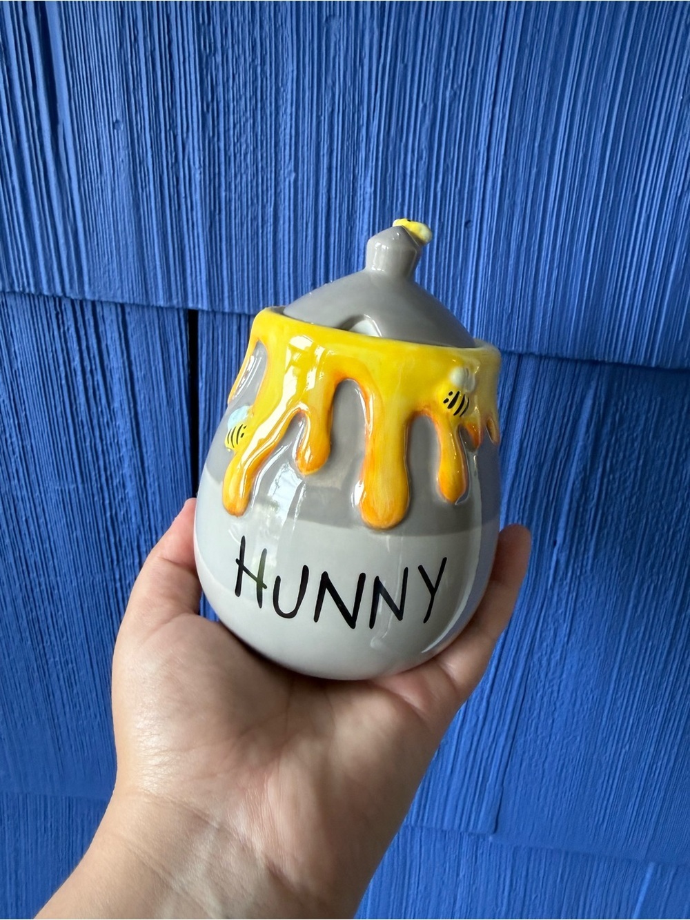 Disney Winnie The Pooh Hunny Pot Ceramic Jar Canister Bee Decor